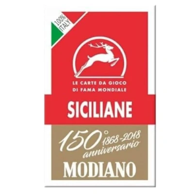 Afbeelding van Modiano Speelkaarten Siciliaanse Rood Verjaardag 150 Jaar