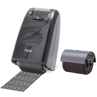 Afbeelding van Plus Japan Guard Your ID stempel, zelfkleurend, rol en navulverpakking, camouflagepatroon, verschillende kleuren