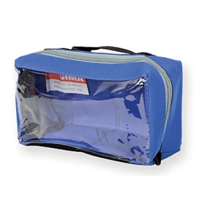 Afbeelding van GIMA E1 geruite tas met venster en handvat, blauw, 1
