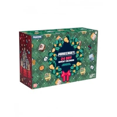 Afbeelding van Paladone Minecraft Adventskalender 24 dagen speelgoed en spelletjes puzzels notitieboek stickers sokkenvulling officieel gelicentieerd product van Nieuwigheid cadeau