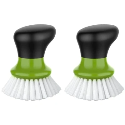 Afbeelding van MR.SIGA Set van 2 afwasborstels met ergonomische handgreep, keukenborstels, reinigingsborstels, pannen, borden, gootsteen, groen