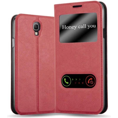 Afbeelding van Cadorabo Hoesje geschikt voor Samsung Galaxy NOTE 3 NEO in SAFRAN ROOD Beschermhoes met magnetische sluiting, standfunctie en 2 kijkvensters Book Case Cover Etui