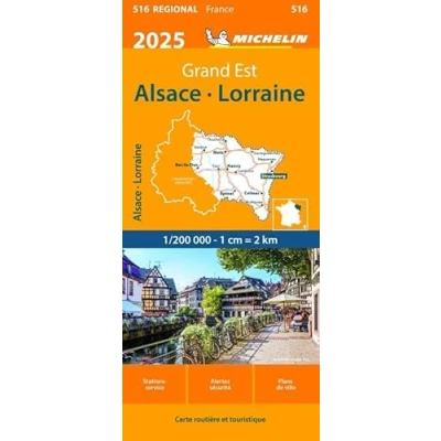 Afbeelding van Regionale kaarten Michelin 516 Alsace Lorraine 2025