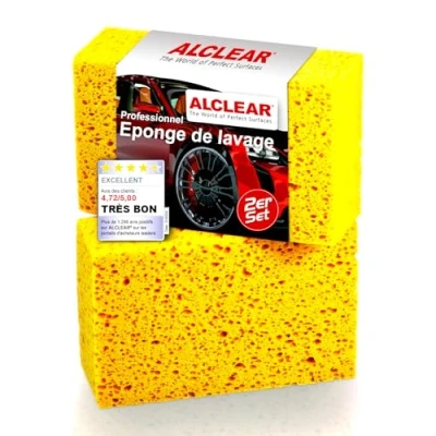 Afbeelding van ALCLEAR 6080WS Jumbo wasspons voor auto, lak, velgen, buiten en binnenreiniging, 18 x 12 6 cm, 2 stuks