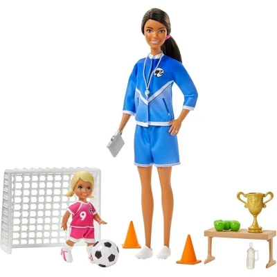 Afbeelding van Barbie Voetbalcoach Speelset Barbiepop