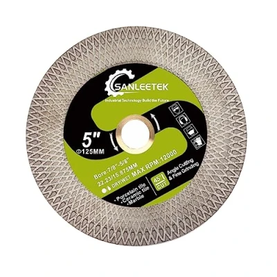 Afbeelding van SANLEETEK Diamantschijf, tegels, 125 mm, lemmet voor porselein, keramische marmer, kunststeen, met dubbelzijdige X rand