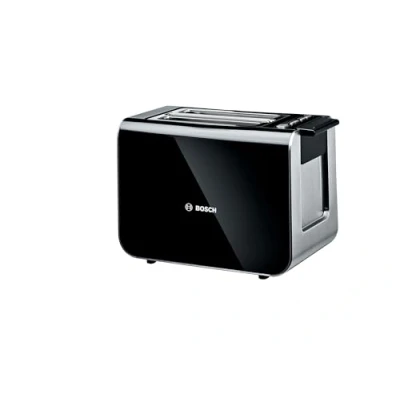 Afbeelding van Bosch Styline TAT8613N broodrooster, geïntegreerd broodjesopzetstuk, heffunctie, ontdooifunctie, automatische uitschakeling, broodcentrering, 800 W, roestvrij staal/zwart