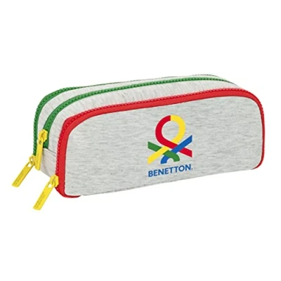Afbeelding van Pennenetui met 3 vakken Benetton Pop Grijs (21 x 8 cm)