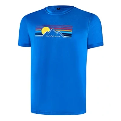 Afbeelding van Black Crevice Merino Wol T shirt voor heren Premium 70% merinowol en 30% polyester Temperatuurregulerend Mulesing vrij shirt, Lichtblauw