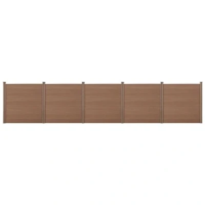 Afbeelding van HKC Schuttingpaneel met 6 palen 183x879 cm bruin
