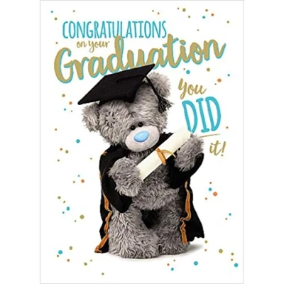 Afbeelding van Me to You Bear Tatty Teddy ASS93005 wenskaart voor afstuderen, wit, 12,7 x 17,8 cm
