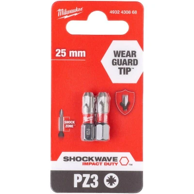 Afbeelding van Milwaukee Shockwave schroefbit lang 25mm PZ3 (2st)