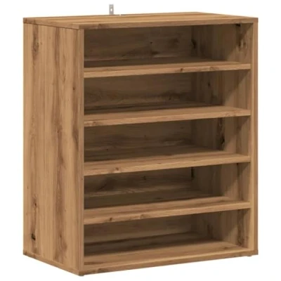 Afbeelding van Schoenenkast 60x35x70 cm bewerkt hout artisanaal eikenkleur