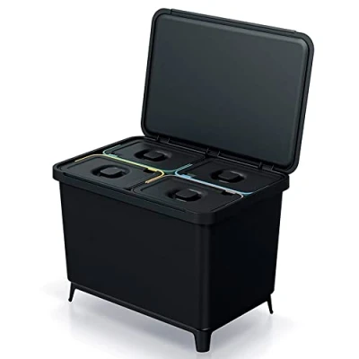 Afbeelding van Prosperplast Keden SYSTEMA afvalbak 4x10L Zwart