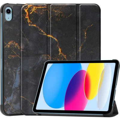 Afbeelding van imoshion Design Trifold Bookcase voor de Apple iPad 11 (2025) inch A16 / 10 (2022) 10.9 Black Marble