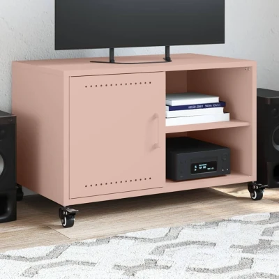 Afbeelding van Tv meubel 68x39x43,5 cm koudgewalst staal roze