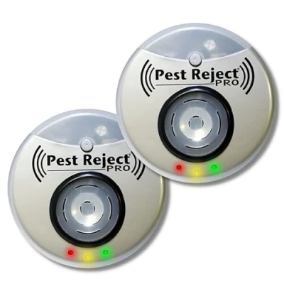 Afbeelding van Pest Reject Pro Set van 2 Repulse Power ongediertebestrijdingsmiddelen, ultrasoon en elektromagnetisch, grijs, dekt je huis 200 m²