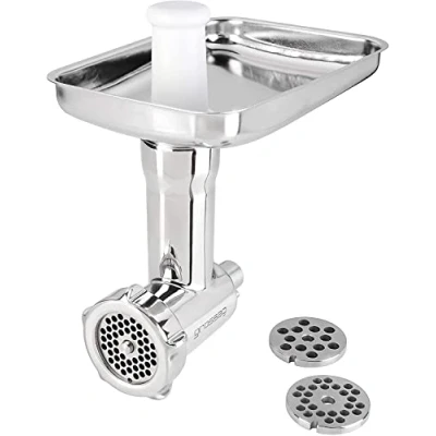 Afbeelding van grossag 1391 KFW 601 Vleesmolen van roestvrij staal, compatibel met SMEG keukenmachines, gehaktmolen 3 geperforeerde doppen, accessoires