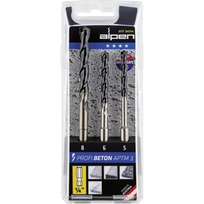 Afbeelding van Alpen APTMS 3 0000101803100 Beton spiraalboren set delig 5 mm, 6 8 mm 1/4 (6.3 mm) 1 stuk(s)