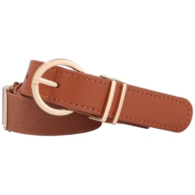 Afbeelding van Coubeau elastische tailleband voor jongens, zwarte riem jongens en meisjes, sportriem kinderen, Bruin