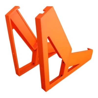 Afbeelding van Bureaustandaard voor 2 Behringer TD 3 en RD 6 synthesizers, neonoranje, 15 60 hoek