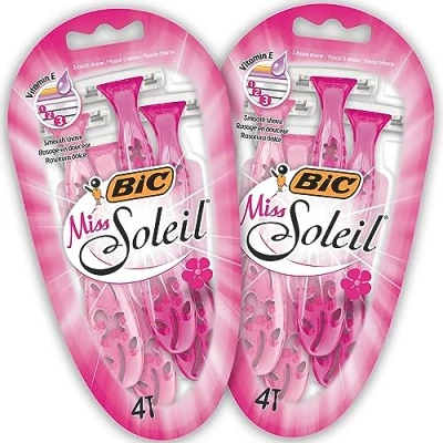 Afbeelding van BIC Miss Soleil Colour Collection 8 stuks roestvrijstalen scheermesjes met bloemenhandgrepen voor dames
