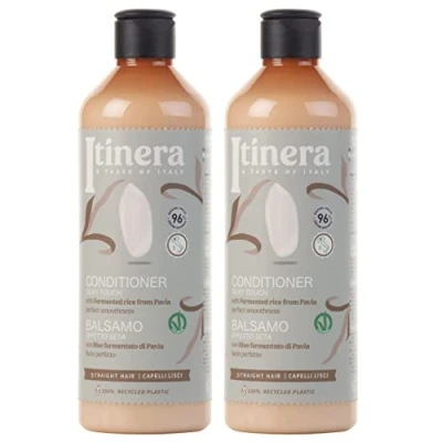 Afbeelding van ITINERA Haarconditioner met gefermenteerd rijstwater, 95% natuurlijke ingrediënten, 370 ml x2