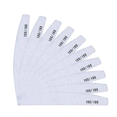 Afbeelding van INLAQ® 25 stuks professionele wegwerp halve maan nagelvijlen 100/180 slijtvast
