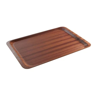 Afbeelding van Hendi Dienblad Rechthoek Antislip Woodform Mahonie Horeca 370x530mm