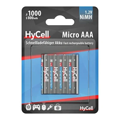 Afbeelding van HyCell HR03 1000 Oplaadbare AAA batterij (potlood) NiMH 800 mAh 1.2 V 4 stuk(s)