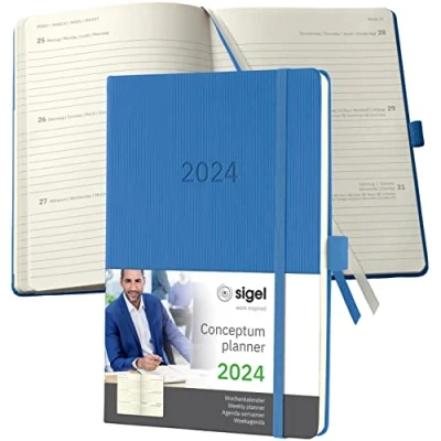 Afbeelding van Agenda 2024 Sigel Conceptum A5 7dagen/2pagina&#039;s marineblauw