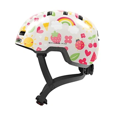 Afbeelding van ABUS Skurb Kid Kinderhelm, robuuste fietshelm in skater look met ruimte voor vlecht en gevarieerde designs, meisjes jongens, beige, maat M