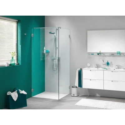 Afbeelding van Sealskin I AM Draaideur 90x90x200cm met zijwand Chroom zilver hoogglans 8mm helder glas antikalk