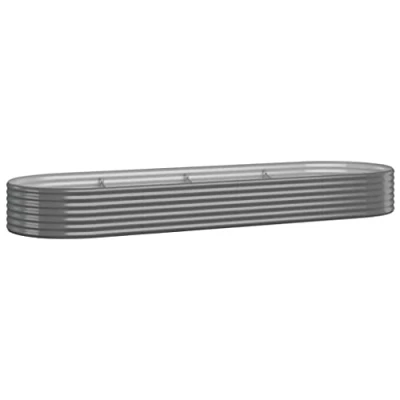 Afbeelding van vidaXL Bloembak Arriate Elevé Pot plantenstandaard kruidenplanten van staal gepoedercoat grijs 322 x 100 36 cm