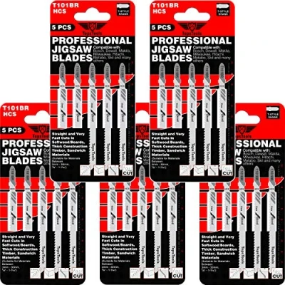 Afbeelding van 25 x TopsTools T101BR decoupeerzaagbladen voor decoupeerzagen Bosch, Dewalt, Makita, Milwaukee en nog veel meer