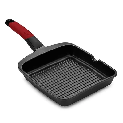 Afbeelding van Geribbelde Grillpan BRA A411428 (28 x 28 cm) Rood