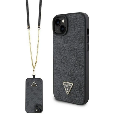 Afbeelding van Guess 4G Triangle Crossbody Back Case Apple iPhone 15 Plus (6.7&quot;) Zwart