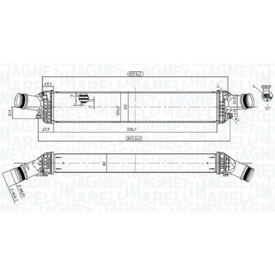 Afbeelding van MAGNETI MARELLI 351319204430 Intercooler AUDI: A4 B8 Avant, A5 Sportback, A6 C7 PORSCHE: Macan