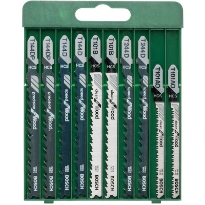 Afbeelding van Bosch Accessories 2609256744 10 delig Set decoupeerzaagbladen T schacht 144 D (2 x), 244 101 B AO DP x) stuk(s)