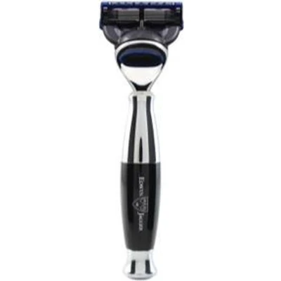 Afbeelding van Edwin Jagger Razors Gilette Fusion ProGlide Imitation Ebony &amp; Chrome Plated Scheermes