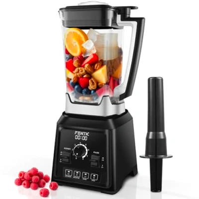 Afbeelding van Fentic Power Blender 2000 Watt 2L Krachtige Smoothie Maker Ice Crusher 8 Snelheden en 4 Programma’s RVS Messen