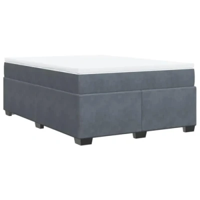 Afbeelding van vidaXL Boxspring met matras fluweel donkergrijs 160x200 cm
