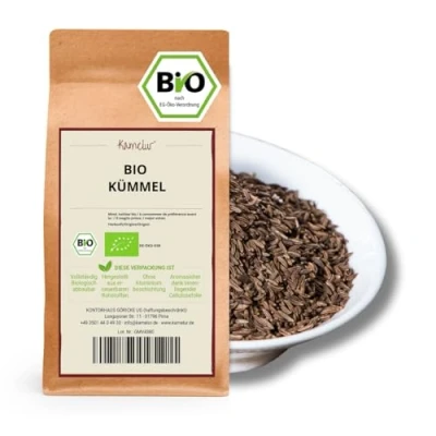 Afbeelding van 500 g hele biologische karwij zeer aromatisch heel biologisch karwijzaad, zonder toevoegingen perfect als een rustgevende in afbreekbare verpakking