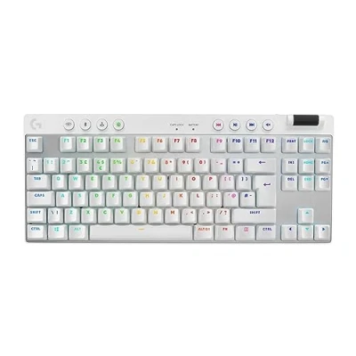 Image de Logitech G PRO X TKL Clavier jeux backlit sans fil 2.4 GHz, Bluetooth QWERTY International US commutateur : Tactile blanc