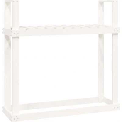 Afbeelding van Haardhoutrek 110x35x108,5 cm massief grenenhout wit