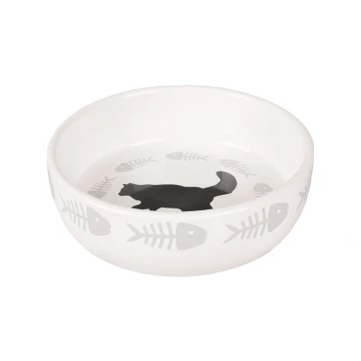 Afbeelding van Flamingo Eet En Drinkbak Cats Kattenvoerbak 13.5x13.5x4 cm Wit