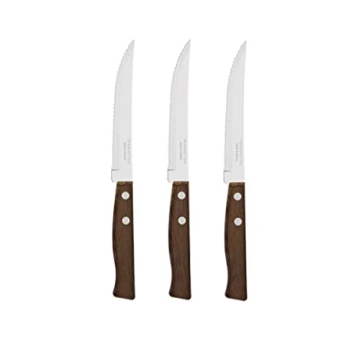 Afbeelding van Tramontina TRADICIONAL Bestek, handvat van natuurlijk hout, roestvrij staal, steakmes (mes)