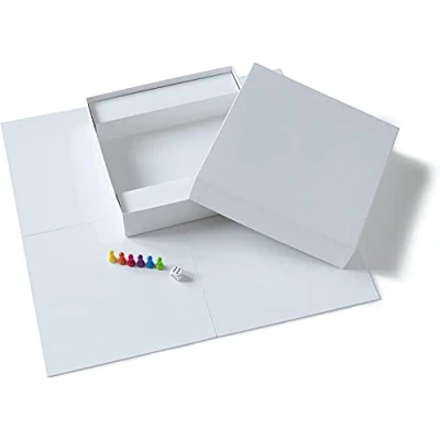 Afbeelding van Spieltz Creatieve bordspelset om zelf te maken: leeg bordspel (speelbord + doos) bordspelaccessoires (groot basisaccessoires voor 6