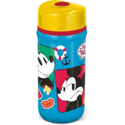 Afbeelding van Disney Mickey Mouse drinkfles voor kinderen, blauw, geel, 390 ml, met druppelstop