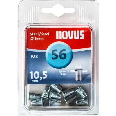 Afbeelding van Novus Blindklinkmoer M4x10,5mm open cilinderkop staal (Per 10 stuks)